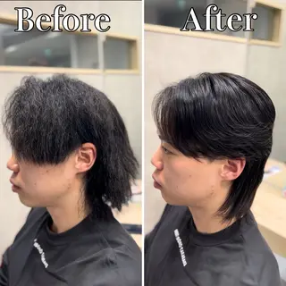 ミディアム パーマ メンズ 🔮メンズ縮毛矯正 毛流れパーマ💎竹永のヘアスタイル