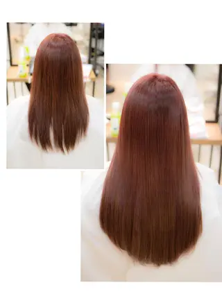 セミロング FÜRSTIN所属・西村髪質改善 ブリーチ縮毛矯正のヘアスタイル