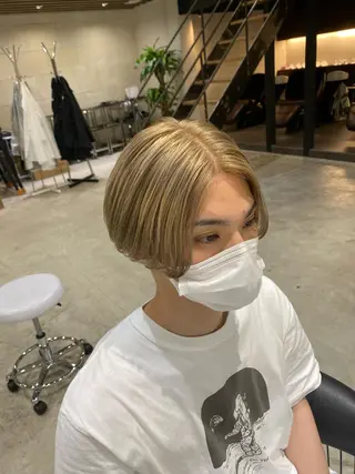 ショート カラー DEAN所属・KEIGO/パーマ ハイトーン/DEANのヘアスタイル