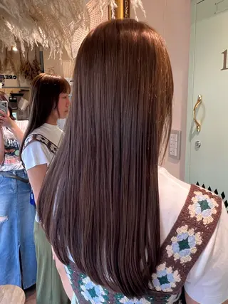 ロング カラー 朝が楽になる艶髪縮毛 ✨中稲明梨のヘアスタイル