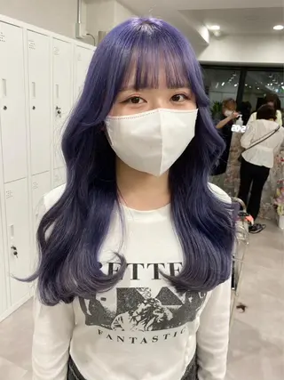 ロング カラー 🩶💜寒色カラー/ ゆずほのヘアスタイル