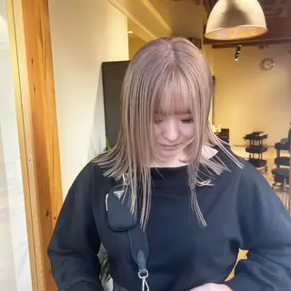 セミロング カラー nishido ハイライト/メンズのヘアスタイル