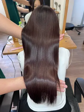 ロング カラー 透明感×髪質改善🧸 韓国ヘア　武田涼のヘアスタイル