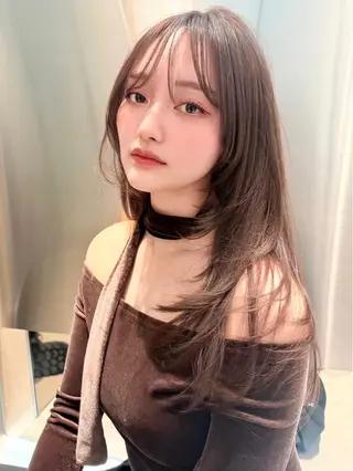 ロング カラー 大宮韓国風レイヤー カット吉田こうすけのヘアスタイル