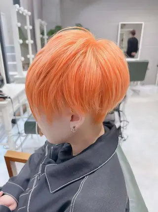 ショート カラー メンズ 𝐍𝐚𝐧𝐚{ 原宿/ハイトーン🫧のヘアスタイル