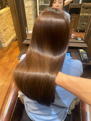 ロング 町田レイヤー/顔周り 赤み消しカラー/ヤギのヘアスタイル