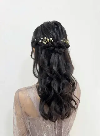 セミロング ヘアアレンジ ヘアセットサロン /上坪愛美のヘアスタイル