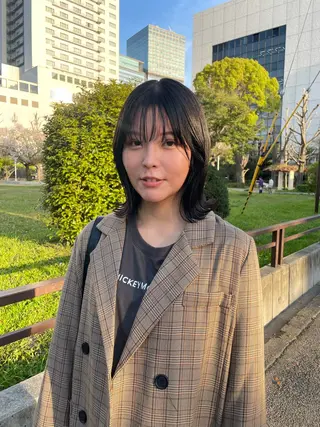 ミディアム カラー ハナ🌼 梅田/ボブ/パーマのヘアスタイル