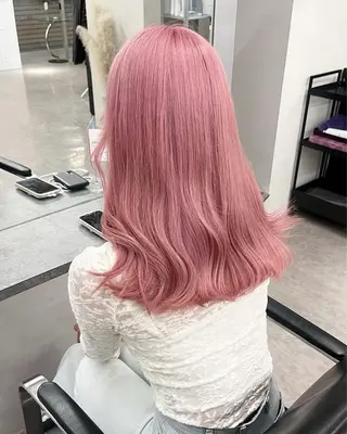 セミロング カラー ブリーチ/ベージュ 💕/momoaのヘアスタイル