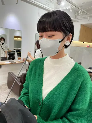 ショート カラー パーマ/透明感カラー /ボブ/吉田一生のヘアスタイル