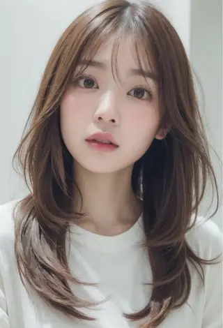 ミディアム 🩵髪質改善🩵 韓国ヘア🩵花澤みりのヘアスタイル