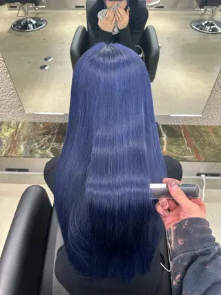 ロング カラー ハイトーン/ 縮毛矯正のヘアスタイル