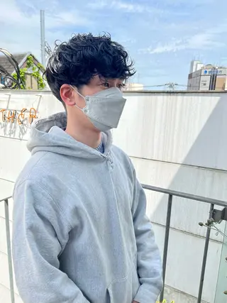 ショート パーマ メンズ うるツヤハイトーン✨ /西川郁巳のヘアスタイル