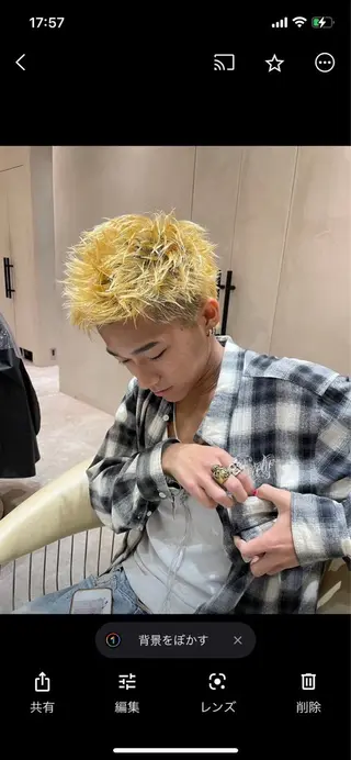 ショート カラー メンズ heavenly by HAVANA新宿所属・メンズショート/ピン パーマ/新宿/フウガのヘアスタイル