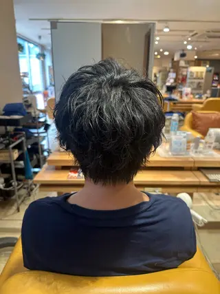 ショート パーマ メンズ 田中 汰知のヘアスタイル