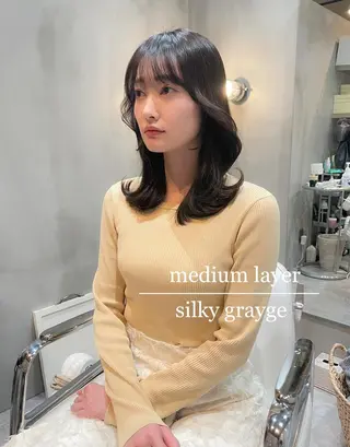 ミディアム LOMA🇰🇷 銀座クボタのヘアスタイル