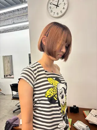 ショート イージーパーマ募集 平口はのんのヘアスタイル