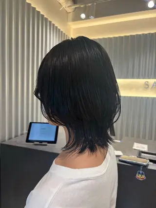 ミディアム カラー パーマ ヘアアレンジ 押切 響　のヘアスタイル
