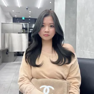 ミディアム カラー レイヤー/艶カラー /韓国ヘア/高松のヘアスタイル