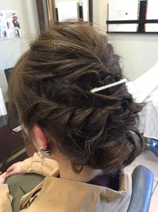 ミディアム セミロング ロング カラー ヘアアレンジ MODE K's松原 YUMIのヘアスタイル