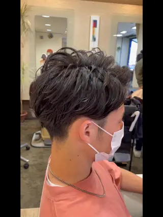 ミディアム パーマ メンズ メンズパーマ 赤司 泰樹のヘアスタイル