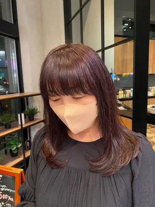 セミロング カラー yuuri🎀/大宮 /韓国ヘア/レイヤーのヘアスタイル