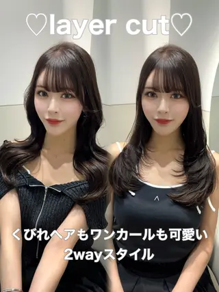 セミロング カラー 🩷韓国ヘア/ヨシン モリ🩷Maikaのヘアスタイル