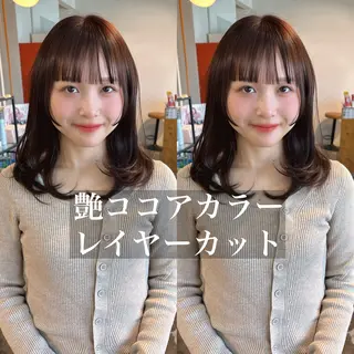 ミディアム ブリーチ 透明感shihoのヘアスタイル