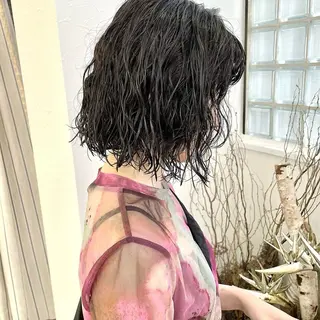 ミディアム パーマ YUKO/ 似合わせ韓国風パーマのヘアスタイル