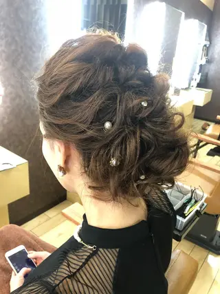 ミディアム ヘアアレンジ 小倉 教志のヘアスタイル