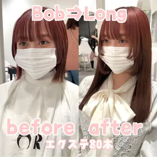 ロング カラー MOE🐈‍⬛🎀 エクステ/ワンホンのヘアスタイル
