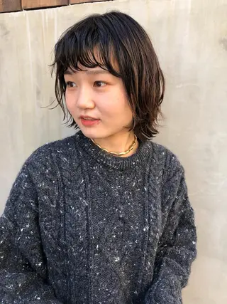 ショート カラー パーマ ヘアアレンジ BRUNTJET所属・MAEDA MADOKAのヘアスタイル