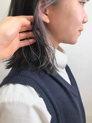 ミディアム カラー 似合わせカット🫧 /パーマRINAのヘアスタイル