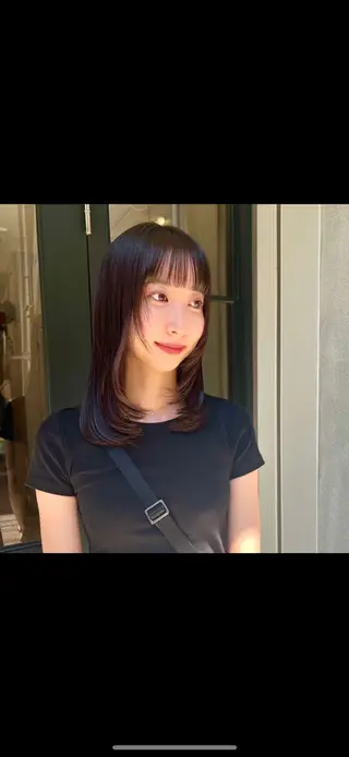 ミディアム カラー 透明感♡くすみカラー 🍏Haruka🍏のヘアスタイル