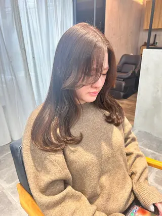 ミディアム カラー 韓国×髪質改善カラー 💎hinaのヘアスタイル
