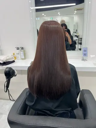 ロング カラー オリーブカラー🫒 レイヤーカット✂︎のヘアスタイル
