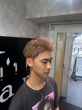 カラー メンズ 外国人風ヘア ×18歳美容師ルイヤのヘアスタイル