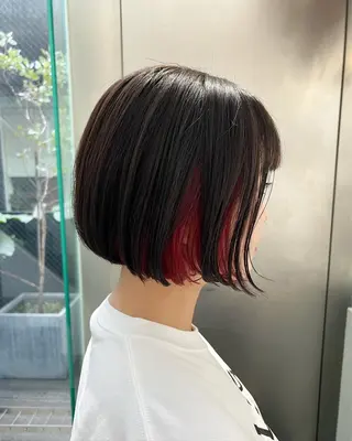 ショート カラー インナーカラー/天神 ブリーチ/吉田のヘアスタイル
