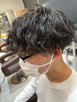 ミディアム パーマ メンズ 💈メンズ特化 美容師サキ💈のヘアスタイル