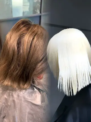 セミロング カラー Qin Shaire salon所属・SHONOSUKE/ 原宿/ハイトーン特化のヘアスタイル