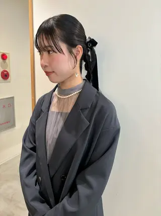 セミロング カラー ヘアアレンジ mizuno mahoのヘアスタイル