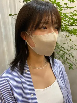 ミディアム カラー 透明感/艶髪/ 石山浩二のヘアスタイル