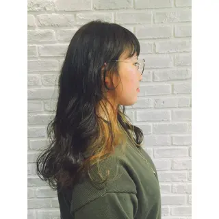 ロング カラー 藤井 菜緒のヘアスタイル