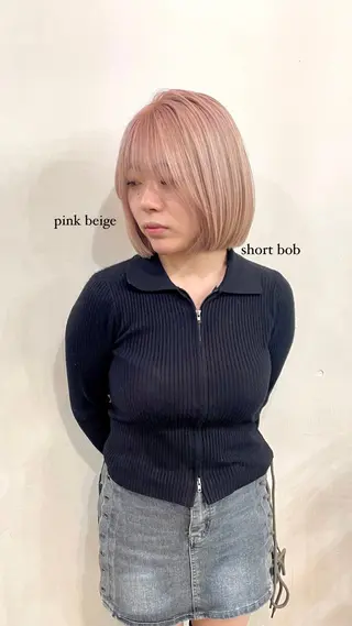 ショート カラー ヘアアレンジ 💐大人可愛く Kroda💐のヘアスタイル