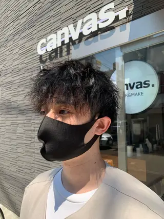 パーマ メンズ ツイストスパイラル 波巻き🩵片平和香奈のヘアスタイル