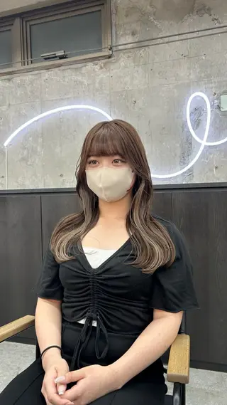 セミロング カラー 日韓レイヤー🇰🇷 艶カラー/ナカネのヘアスタイル