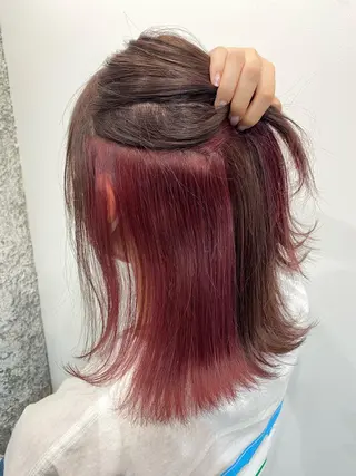 ミディアム ハイトーンエフェクト ブリーチいち丸のヘアスタイル