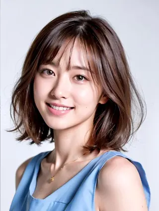 ミディアム La Ruelle 江曽島店のヘアスタイル
