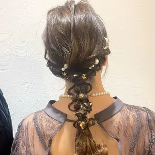 セミロング ヘアアレンジ GOTODAY SHAiRE SALON所属・札幌 ヘアアレンジ 🍎 タナカセリナのヘアスタイル