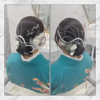 セミロング ヘアアレンジ ヘアセット/着付け 𓇼 松本 夏美𓇼のヘアスタイル